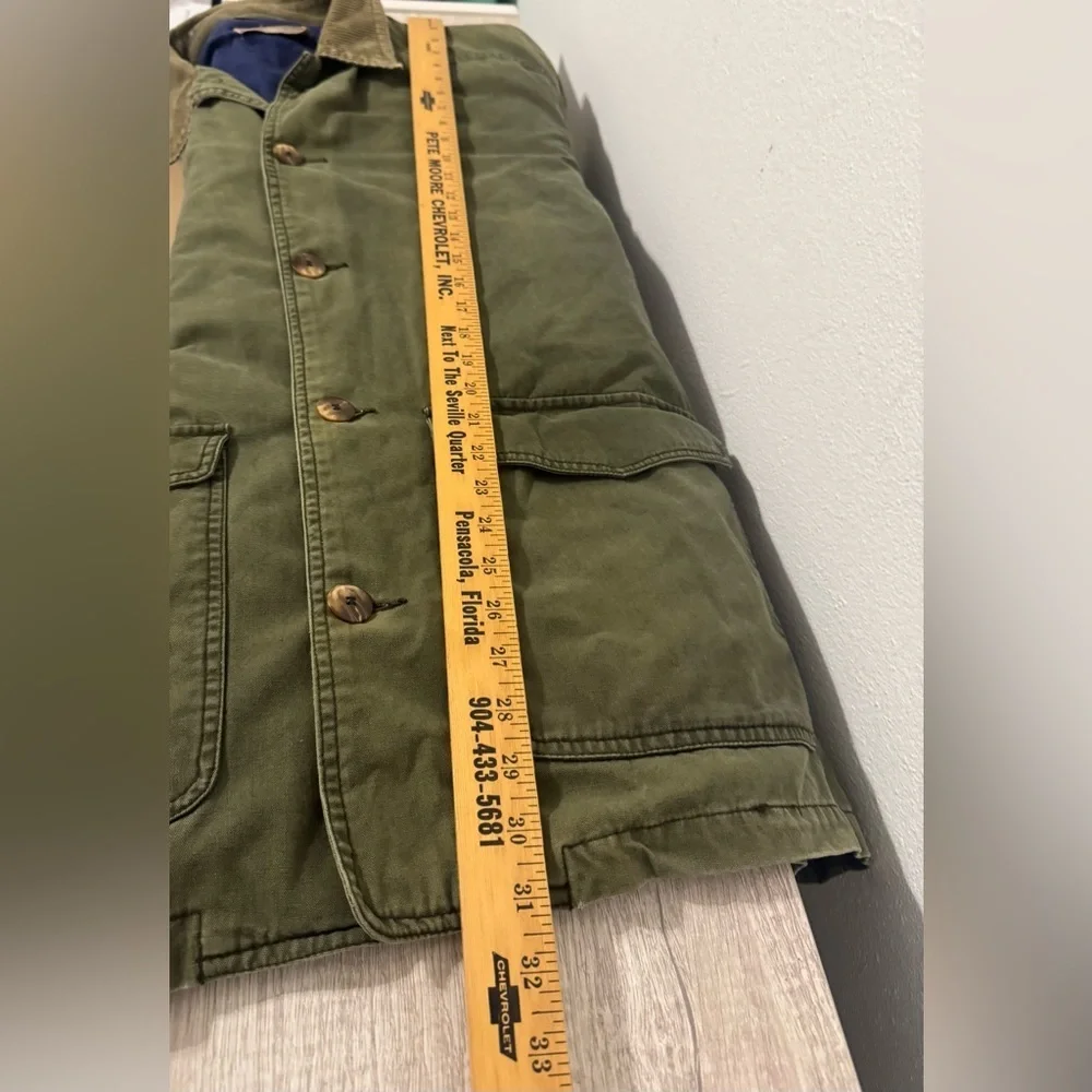 Vintage Gap Chore Field Jacket Olive Green Corduroy Cuffs Collar *NO SIZE TAG* - Picture 6 of 9